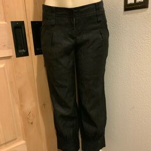 Diane Von Furstenberg Black Cropped Pants Black *sz 6/8 Pockets